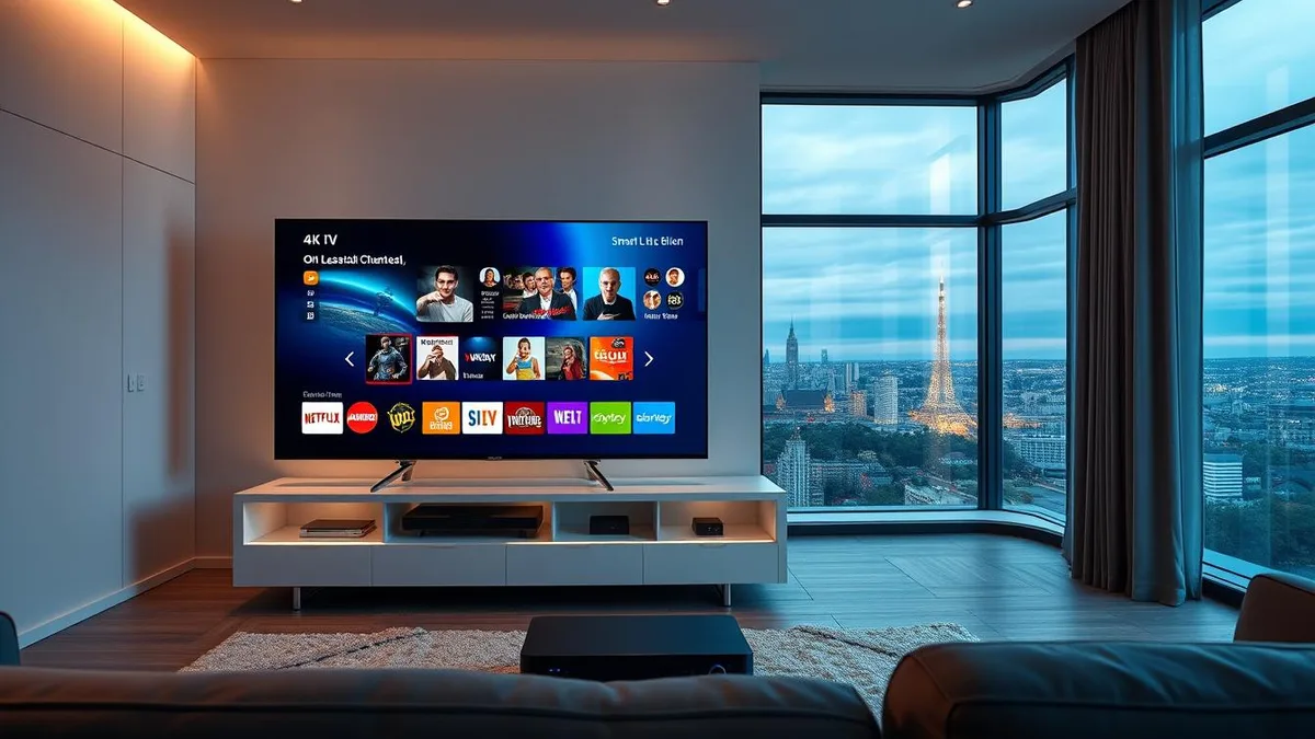 IPTV sport i 4K kvalitet på stor skärm i vardagsrum
